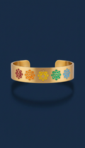 Engravable Chakra Motif Cuff Bracelet