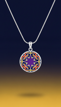 Pendant Necklace with Midnight Blue Enamel