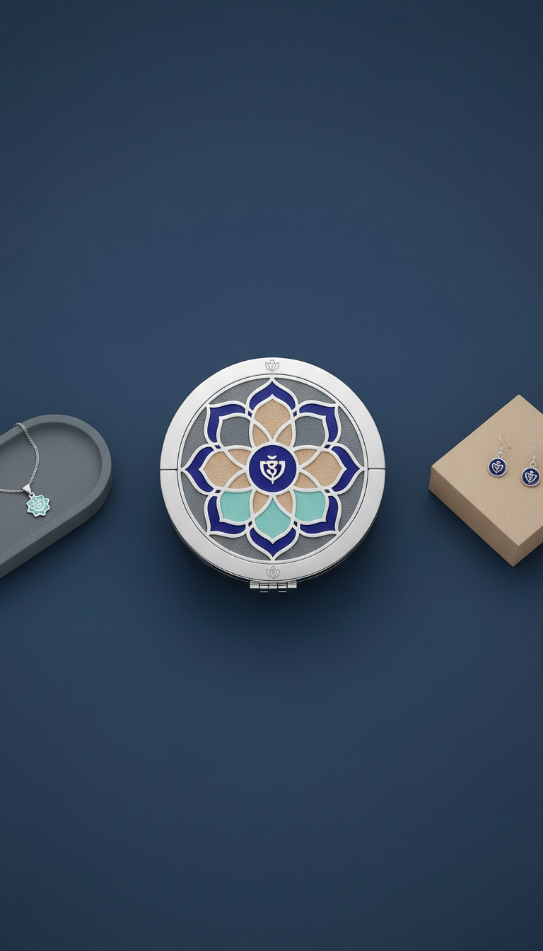 Chakra Motif Magnet-Clasp Jewelry Box